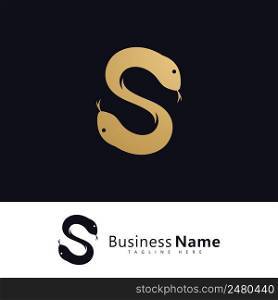 letter S with snake logo vector, Simple Elegant Letter S Logo Design