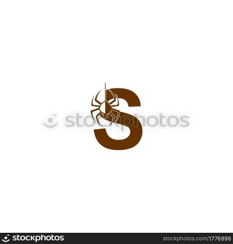 Letter S with spider icon logo design template vector