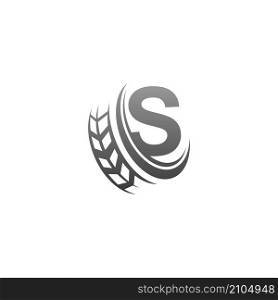 Letter S with trailing wheel icon design template illustration vector