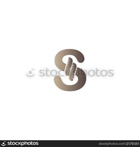 Letter S wrapped in rope icon logo design illustration vector