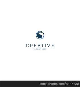 Letter s yin yang photograph creative business log vector image