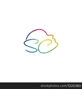 Letter SC beauty and salon logo design.