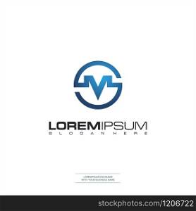 Letter SM logo icon design template elements Initial S M Vector Illustration