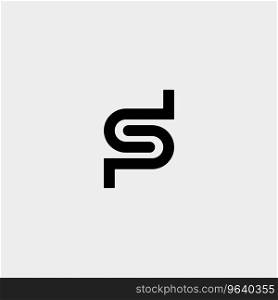 Letter sp dp s p logo design simple Royalty Free Vector