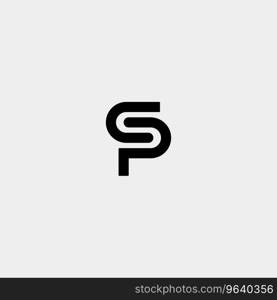 Letter sp ps s p logo design simple Royalty Free Vector