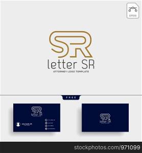 letter SR attorney logo line design template illustration - vector. letter SR attorney logo line design template vector illustration