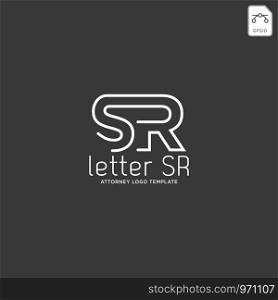 letter SR attorney logo line design template illustration - vector. letter SR attorney logo line design template vector illustration