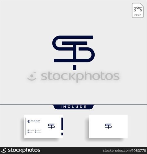 Letter ST TS S T Logo Design Simple Vector Elegant. Letter ST TS S T Logo Design Simple Vector