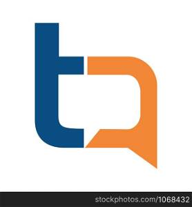 Letter T and A chat sign vector logo design.