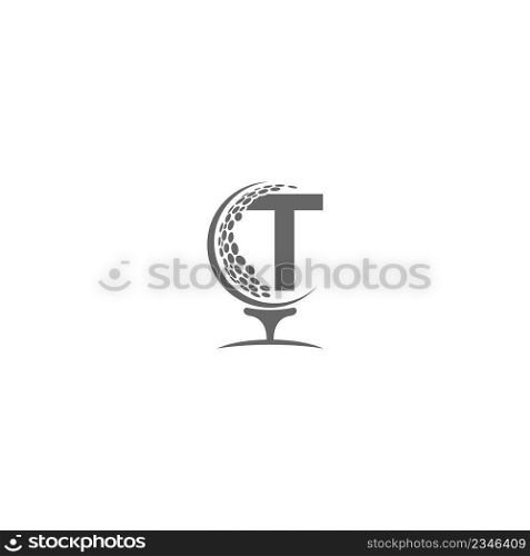 Letter T and golf ball icon logo design illustration