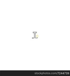 Letter T and lamp, bulp logotype combination design concept