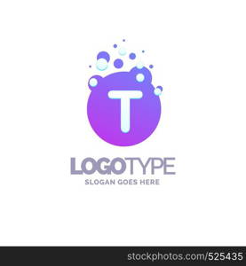 Letter T Bubbles Logo Purple Template. Vector Brand Name Design