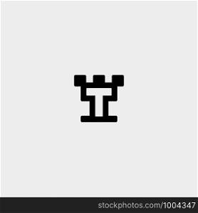 Letter T Castle Logo Design Vector Defense Icon. Letter T Castle Logo Design Vector Icon