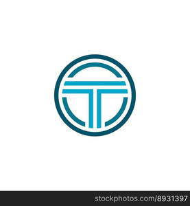 letter t circle logo vector design