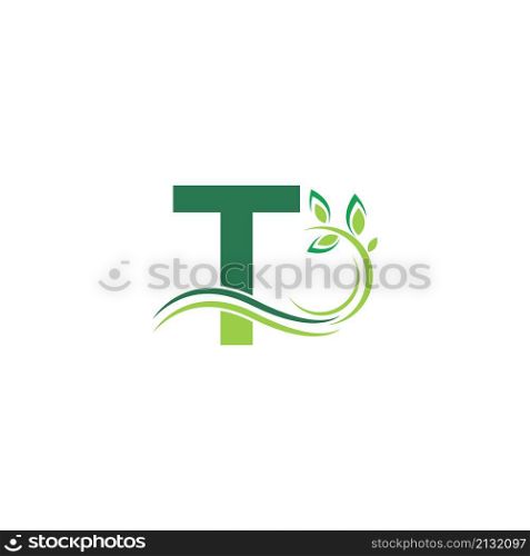 Letter T Icon with floral logo design template illustration vector