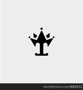 Letter T King Logo Template Vector Design Crown Icon. Letter T King Logo Template Vector Design