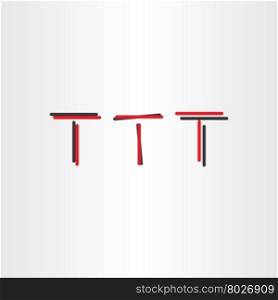 letter t line icons vector symbol set