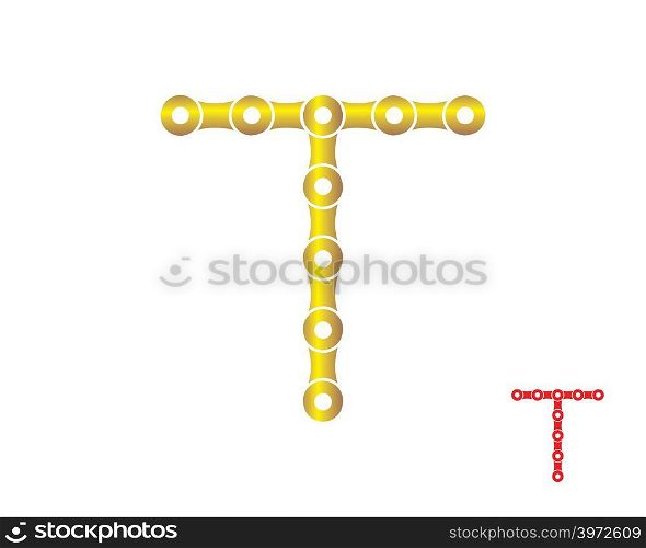 letter T logo chain concept illustration