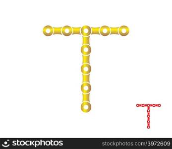 letter T logo chain concept illustration