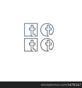 Letter T logo icon, social media concept illustration