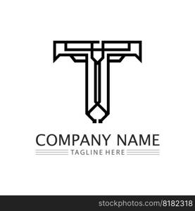 letter T logo image and font T design graphic  vector 