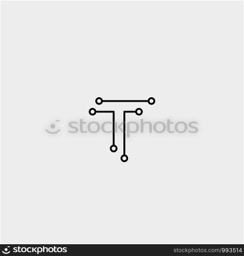 Letter T Logo Tech Wifi Vector Design Internet Icon. Letter T Logo Tech Wifi Vector Design