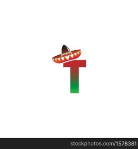 Letter T Mexican hat concept design illustration
