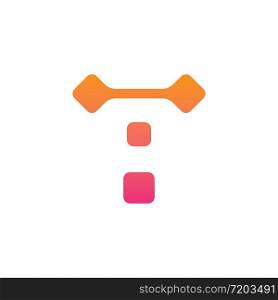 Letter T Pixel digitech Icon Creative design Modern template