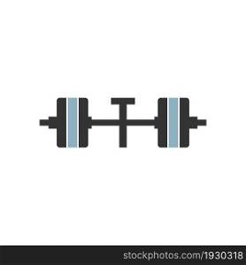 Letter T with barbell icon fitness design template vector