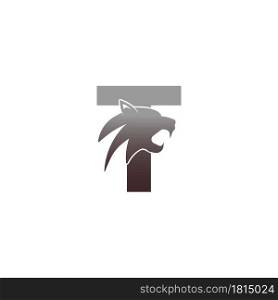 Letter T with panther head icon logo vector template
