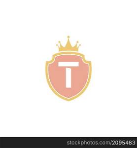 Letter T with shield icon logo design illustration vector