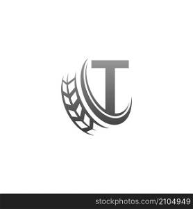 Letter T with trailing wheel icon design template illustration vector