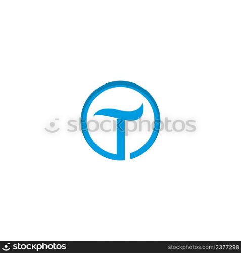 letter T with wave logo vector icon design