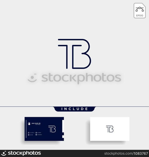 Letter TB BT T B Logo Design Simple Vector Elegant. Letter TB BT T B Logo Design Simple Vector