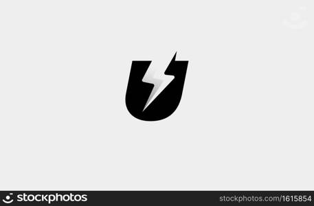  Letter U Bolt Logo Vector Design Icon Illustration