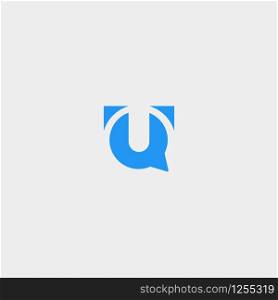 Letter U Chat Logo Design Template Vector illustration. Letter U Chat Logo Design Template Vector