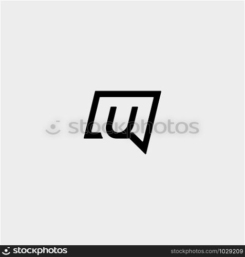Letter U Chat Logo Template Vector Design Message Icon. Letter U Chat Logo Template Vector Design