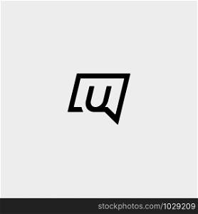 Letter U Chat Logo Template Vector Design Message Icon. Letter U Chat Logo Template Vector Design