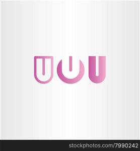 letter u purple vector logo icon set design