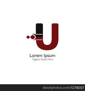 Letter u with Antom Creative logo or symbol template design
