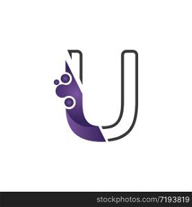 Letter U with circle concept logo or symbol creative design template