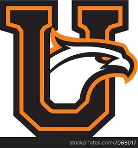 Letter U with eagle head. Great for sports logotypes and team mascots.