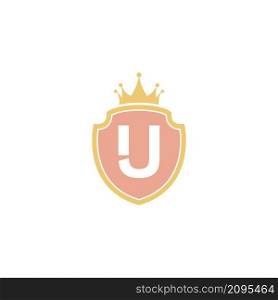 Letter U with shield icon logo design illustration vector