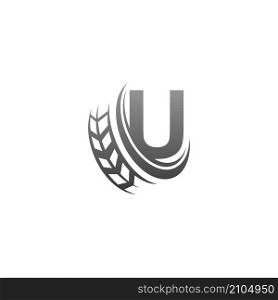 Letter U with trailing wheel icon design template illustration vector