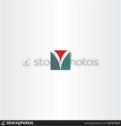 letter v abstract square logo sign design emblem