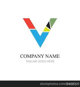 Letter V Business corporate abstract unity vector logo design template