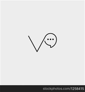 Letter V Chat Logo Design Template Vector illustration. Letter V Chat Logo Design Template Vector