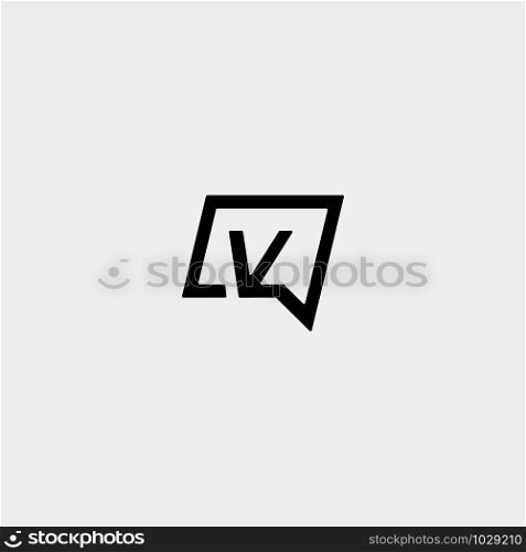 Letter V Chat Logo Template Vector Design Message Icon. Letter V Chat Logo Template Vector Design