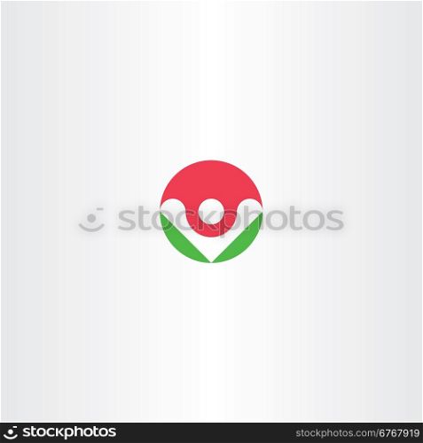 letter v circle man icon sign vector logo