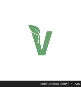 Letter V icon leaf design concept template vector